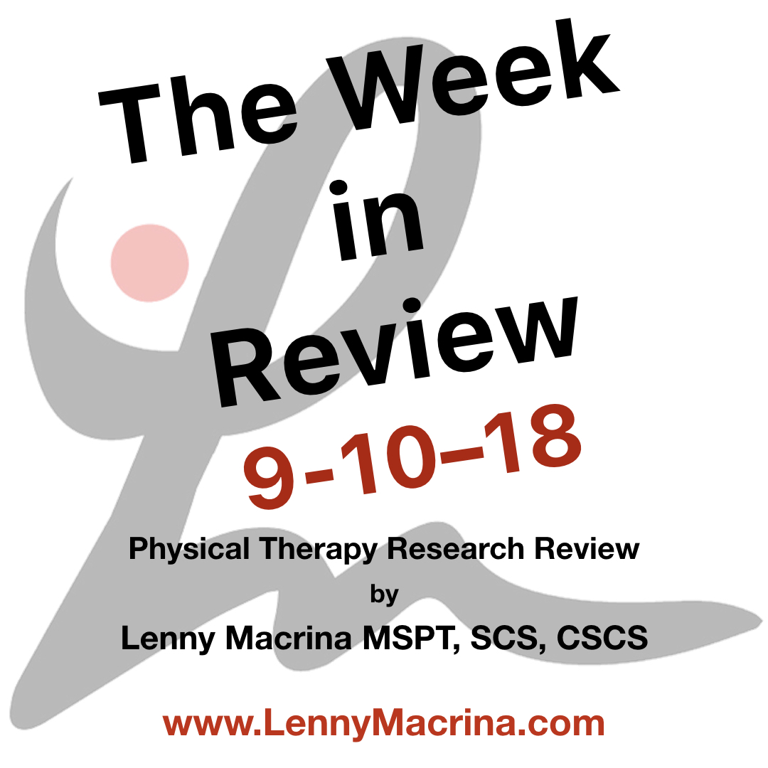 The Week in Research Review, etc 9-10-18