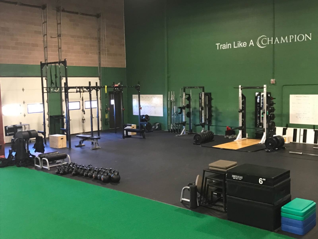 The training facility at Champion PT and Performance in Waltham, MA