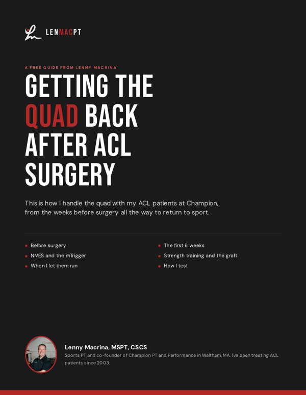 Getting the Quad Back After ACL Surgery guide cover